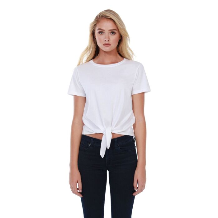 Ladies' Cotton Tie Front T-Shirt Thumbnail