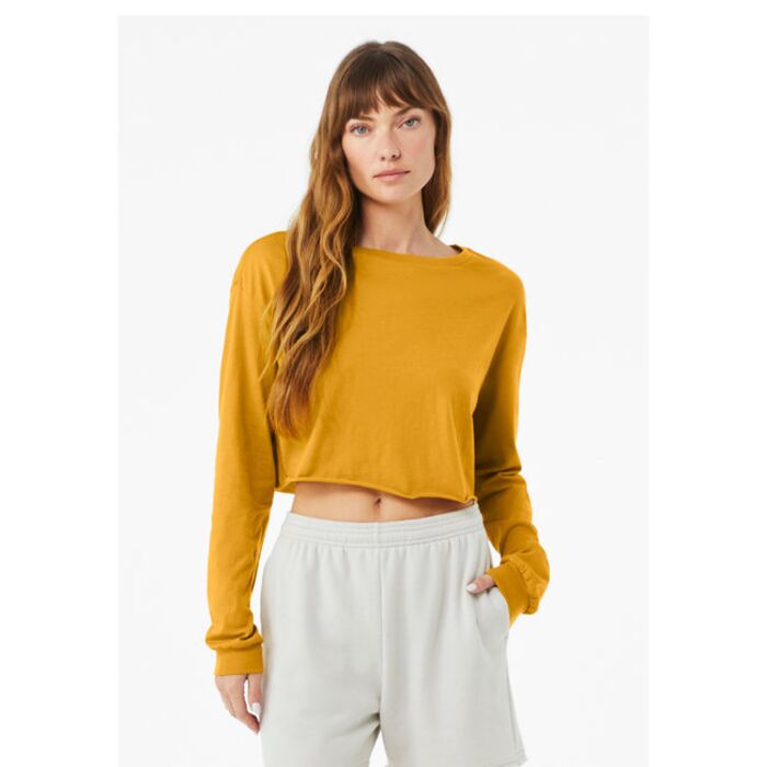 Ladies' Cropped Long-Sleeve T-Shirt Thumbnail
