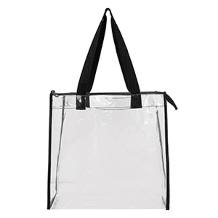 Clear Tote with Gusseted And Zippered Top Thumbnail