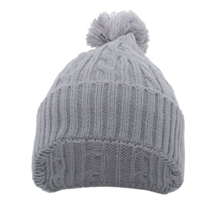 Cable Knit Pom-Pom Beanie Thumbnail