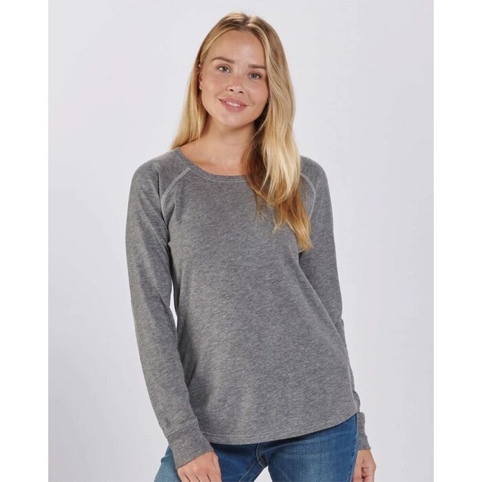 Women's Solid Preppy Patch Long Sleeve T-Shirt Thumbnail