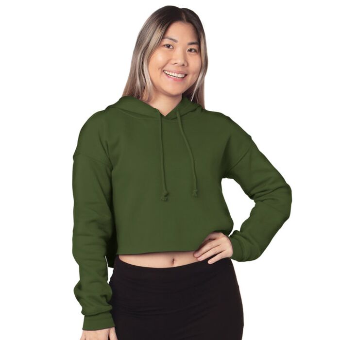 Ladies' USA Made Cropped Hooded Sweatshirt Thumbnail