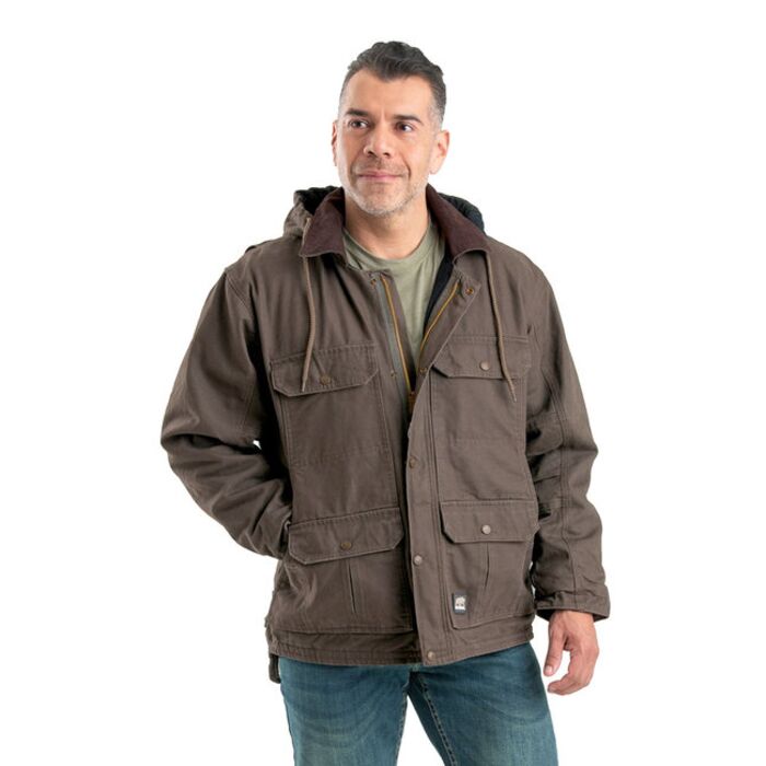 Men's Heartland Washed Duck Zip-Off Hooded Coat Thumbnail