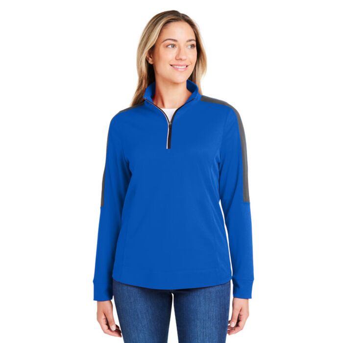 Ladies' Market Snag Protect Mesh Colorblock Quarter-Zip Thumbnail