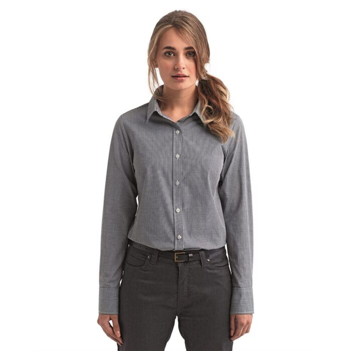 Women's Microcheck Gingham Cotton Shirt Thumbnail