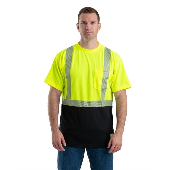 Unisex Hi-Vis Class 2 Color Blocked Pocket T-Shirt Thumbnail