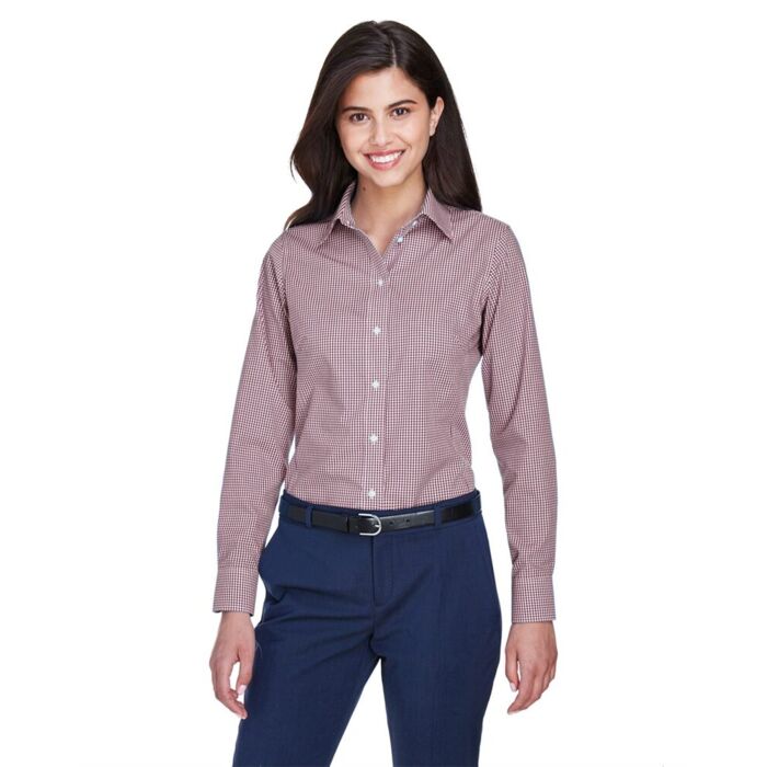 Women's Crown Collection® Gingham Check Woven Dress Shirt Thumbnail