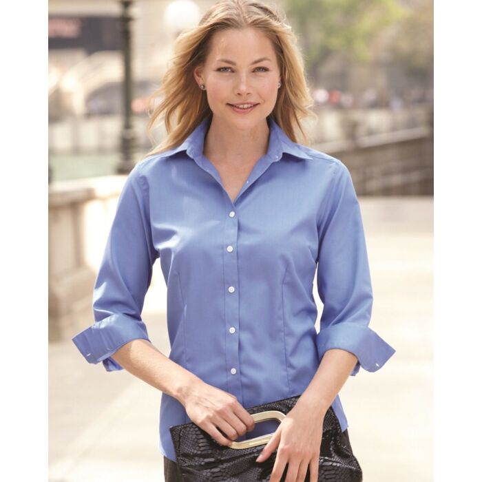 Women's Three-Quarter Sleeve Baby Twill Shirt Thumbnail