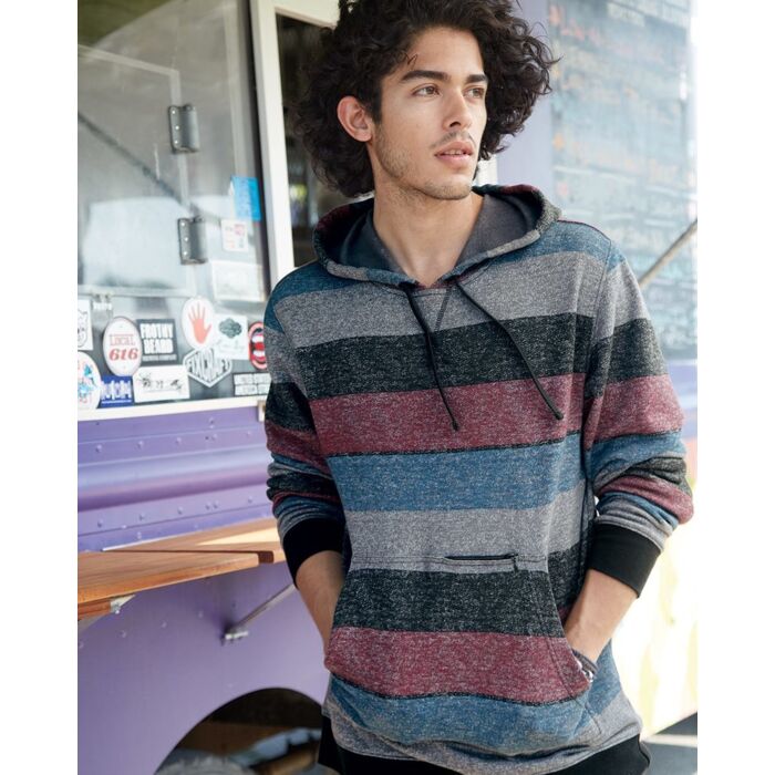 Men's Printed Stripes Fleece Sweatshirt Thumbnail