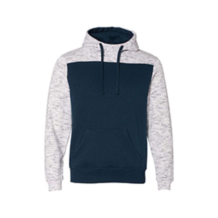 Adult Melange Color Blocked Hooded Sweatshirt Thumbnail