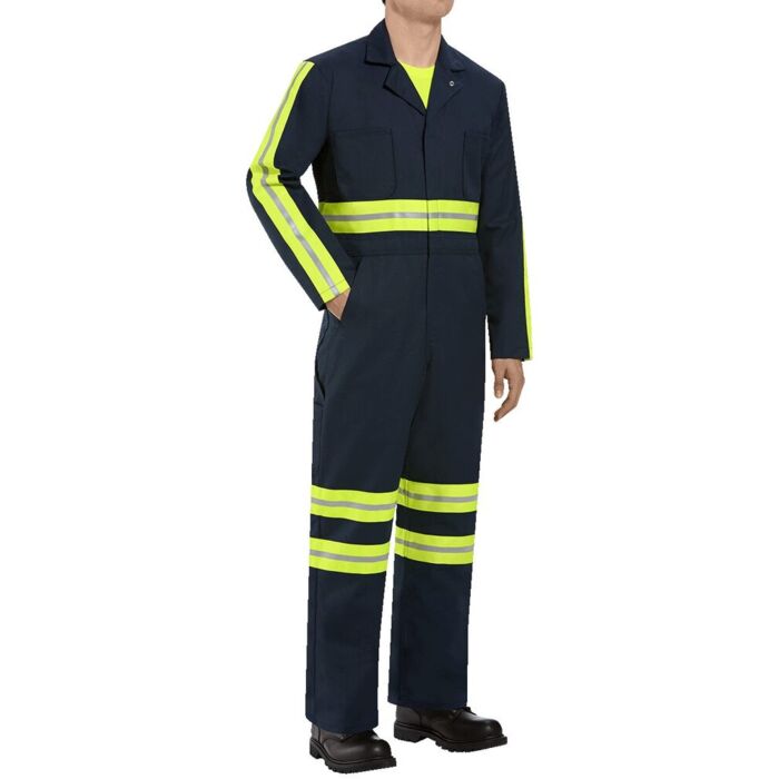 Men's Tall Enhanced Visibility Action Back Coverall Thumbnail
