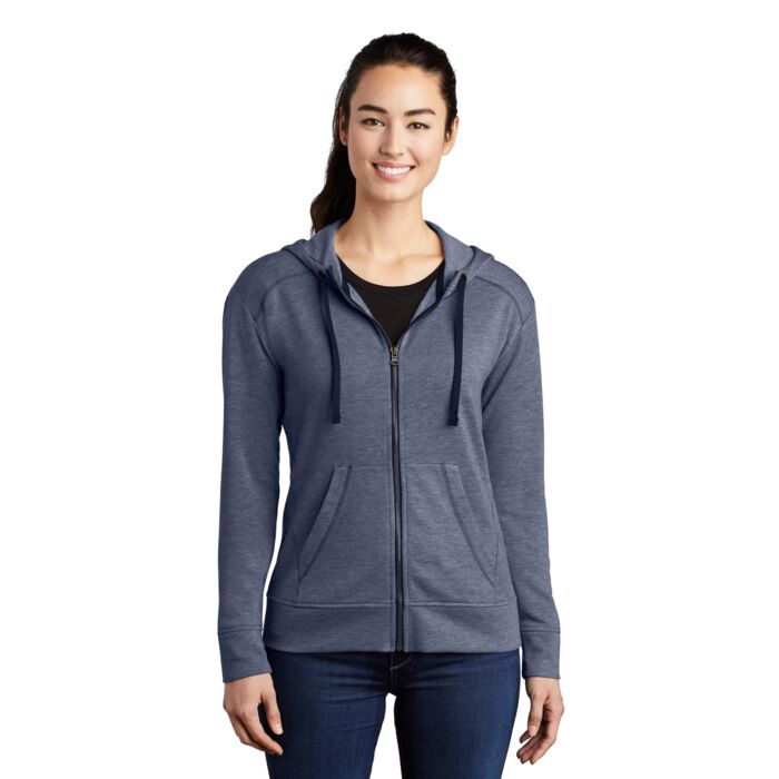 Women's PosiCharge ® Tri Blend Wicking Fleece Full Zip Hooded Jacket Thumbnail