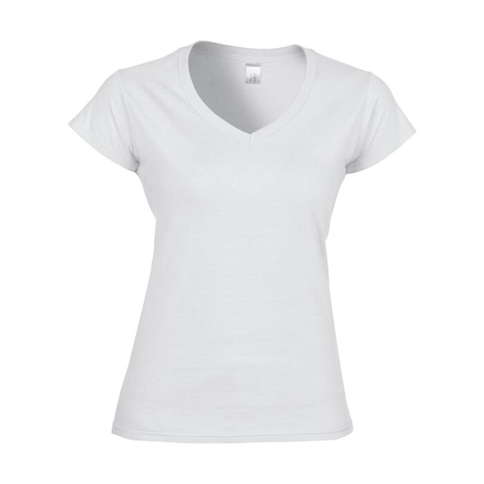 SoftStyle® Ladies' 4.5 oz. Junior Fit V-Neck T-Shirt Thumbnail