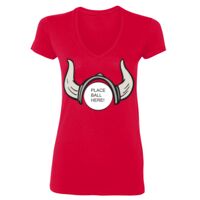 SoftStyle® Ladies' 4.5 oz. Junior Fit V-Neck T-Shirt Thumbnail