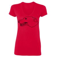 SoftStyle® Ladies' 4.5 oz. Junior Fit V-Neck T-Shirt Thumbnail