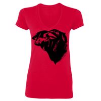 SoftStyle® Ladies' 4.5 oz. Junior Fit V-Neck T-Shirt Thumbnail