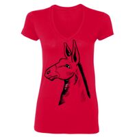 SoftStyle® Ladies' 4.5 oz. Junior Fit V-Neck T-Shirt Thumbnail