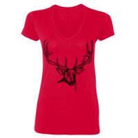 SoftStyle® Ladies' 4.5 oz. Junior Fit V-Neck T-Shirt Thumbnail