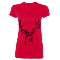 SoftStyle® Ladies' 4.5 oz. Junior Fit V-Neck T-Shirt Thumbnail