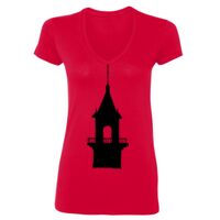 SoftStyle® Ladies' 4.5 oz. Junior Fit V-Neck T-Shirt Thumbnail