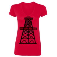 SoftStyle® Ladies' 4.5 oz. Junior Fit V-Neck T-Shirt Thumbnail