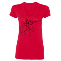 SoftStyle® Ladies' 4.5 oz. Junior Fit V-Neck T-Shirt Thumbnail