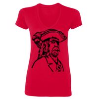 SoftStyle® Ladies' 4.5 oz. Junior Fit V-Neck T-Shirt Thumbnail