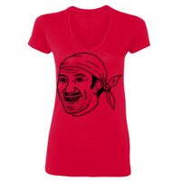 SoftStyle® Ladies' 4.5 oz. Junior Fit V-Neck T-Shirt Thumbnail