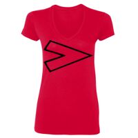 SoftStyle® Ladies' 4.5 oz. Junior Fit V-Neck T-Shirt Thumbnail