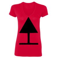 SoftStyle® Ladies' 4.5 oz. Junior Fit V-Neck T-Shirt Thumbnail