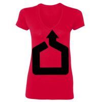 SoftStyle® Ladies' 4.5 oz. Junior Fit V-Neck T-Shirt Thumbnail