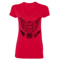 SoftStyle® Ladies' 4.5 oz. Junior Fit V-Neck T-Shirt Thumbnail