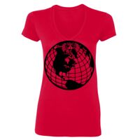 SoftStyle® Ladies' 4.5 oz. Junior Fit V-Neck T-Shirt Thumbnail
