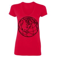 SoftStyle® Ladies' 4.5 oz. Junior Fit V-Neck T-Shirt Thumbnail