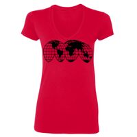 SoftStyle® Ladies' 4.5 oz. Junior Fit V-Neck T-Shirt Thumbnail
