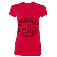 SoftStyle® Ladies' 4.5 oz. Junior Fit V-Neck T-Shirt Thumbnail
