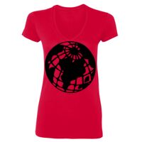 SoftStyle® Ladies' 4.5 oz. Junior Fit V-Neck T-Shirt Thumbnail