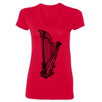 SoftStyle® Ladies' 4.5 oz. Junior Fit V-Neck T-Shirt Thumbnail