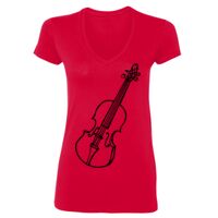 SoftStyle® Ladies' 4.5 oz. Junior Fit V-Neck T-Shirt Thumbnail