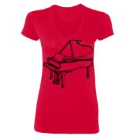 SoftStyle® Ladies' 4.5 oz. Junior Fit V-Neck T-Shirt Thumbnail