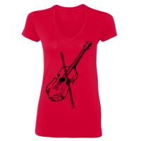 SoftStyle® Ladies' 4.5 oz. Junior Fit V-Neck T-Shirt Thumbnail