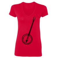 SoftStyle® Ladies' 4.5 oz. Junior Fit V-Neck T-Shirt Thumbnail