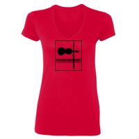 SoftStyle® Ladies' 4.5 oz. Junior Fit V-Neck T-Shirt Thumbnail