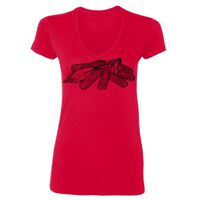 SoftStyle® Ladies' 4.5 oz. Junior Fit V-Neck T-Shirt Thumbnail