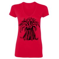 SoftStyle® Ladies' 4.5 oz. Junior Fit V-Neck T-Shirt Thumbnail