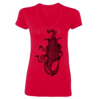 SoftStyle® Ladies' 4.5 oz. Junior Fit V-Neck T-Shirt Thumbnail