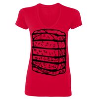 SoftStyle® Ladies' 4.5 oz. Junior Fit V-Neck T-Shirt Thumbnail