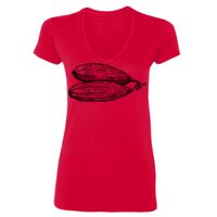 SoftStyle® Ladies' 4.5 oz. Junior Fit V-Neck T-Shirt Thumbnail