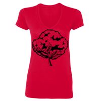 SoftStyle® Ladies' 4.5 oz. Junior Fit V-Neck T-Shirt Thumbnail