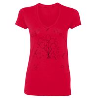 SoftStyle® Ladies' 4.5 oz. Junior Fit V-Neck T-Shirt Thumbnail